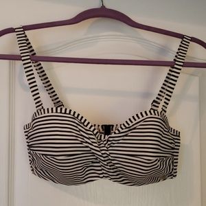PANACHE ANYA STRIPE BANDEAU UNDERWIRE BIKINI TOP